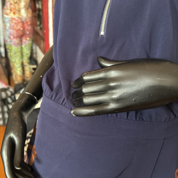 Navy sheath dress with French graffiti - Picture 4 of 7